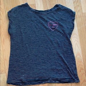 Embroidered Striped T-Shirt “How About No”